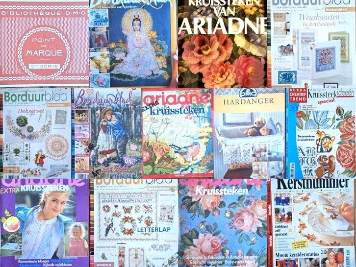 SALE borduurbladen 2 euro p/st, Hobby en Vrije tijd, Verzenden, Zo goed als nieuw, Handborduren, Patroon