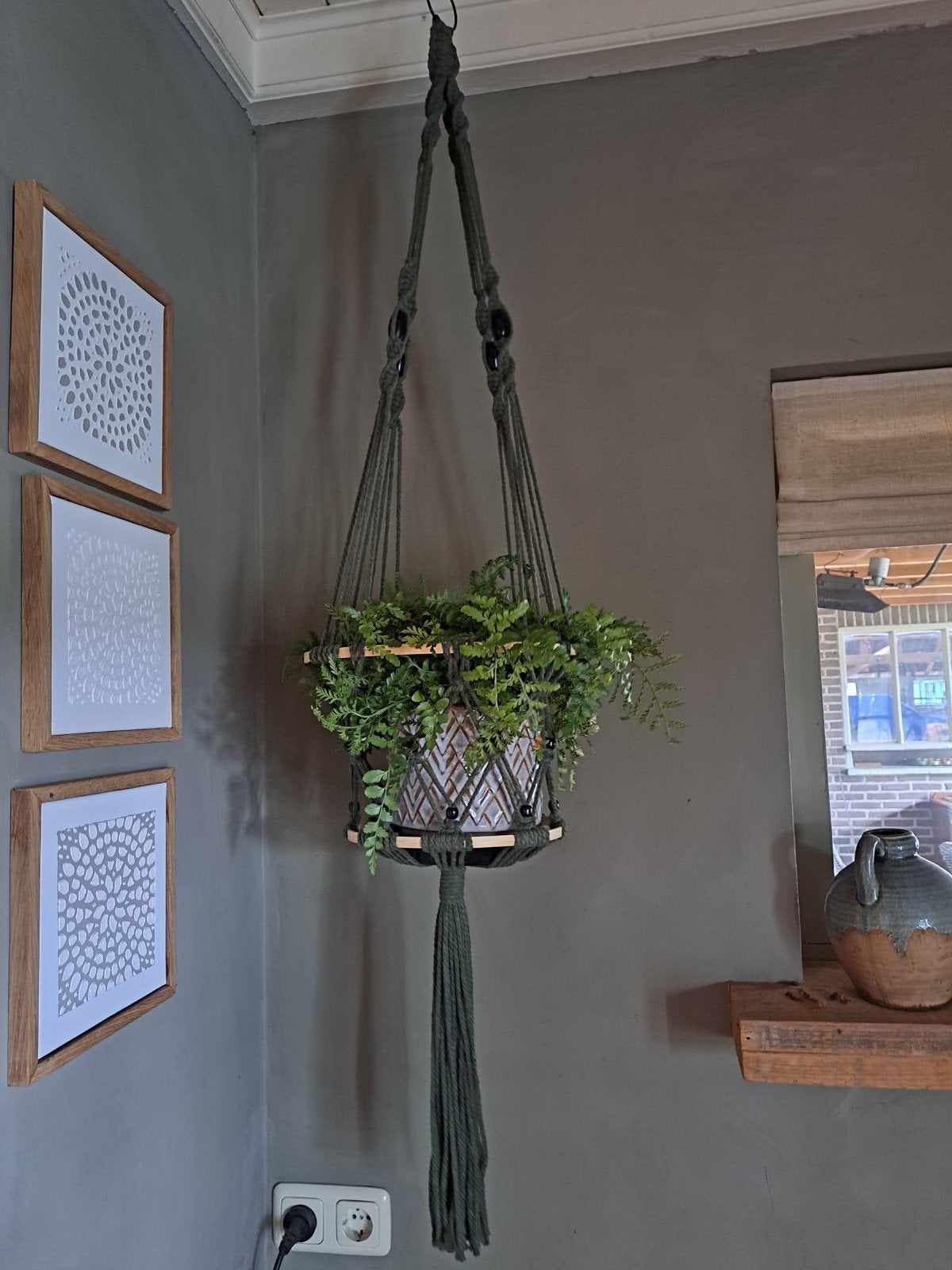 plantenhangers (met schaal) macramé, Ophalen of Verzenden