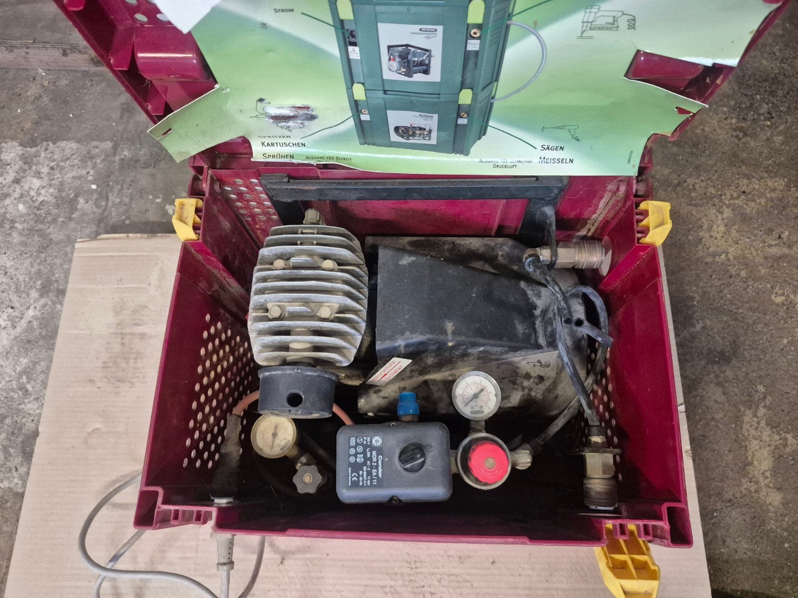 Prebena Aerotainer 105 compressor in systainer 230V, Doe-het-zelf en Verbouw, Compressors, Ophalen, Gebruikt