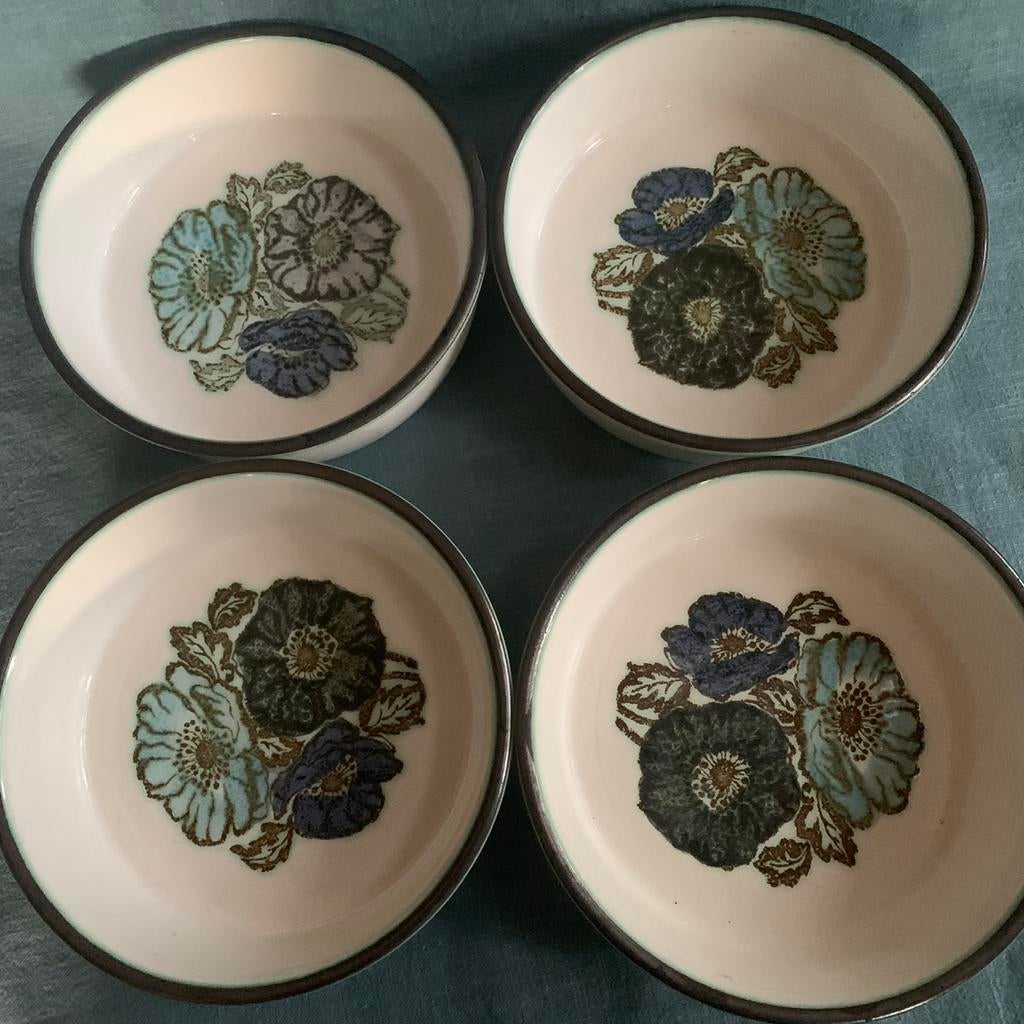 4x kleine schaal wedgwood iona ‘70 vintage papavers, Ophalen of Verzenden