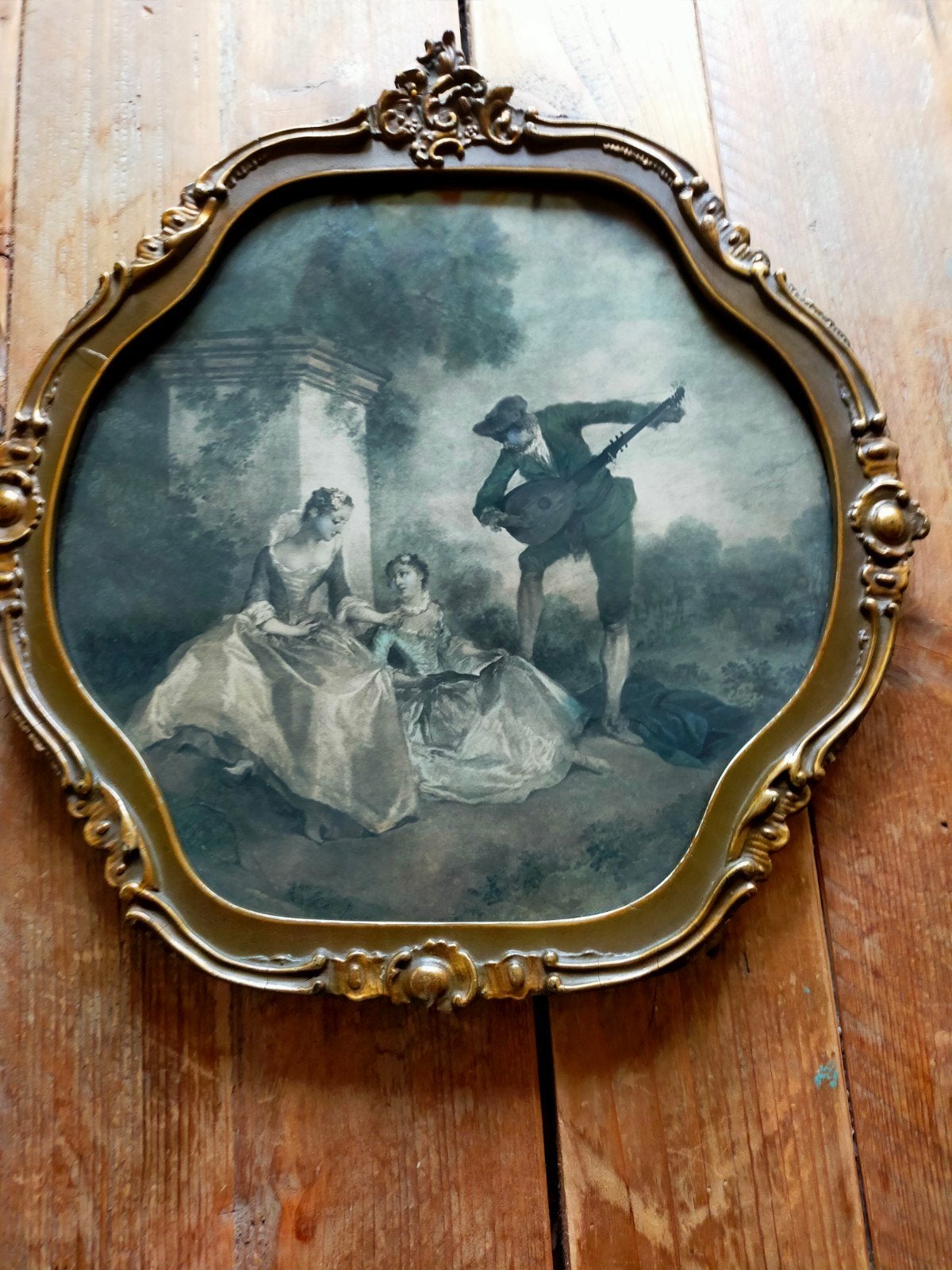Romantische print in lijst, Ophalen of Verzenden