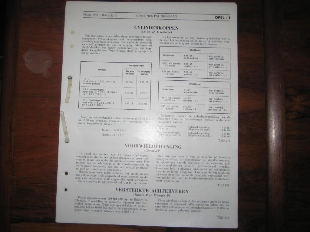 GM 1959 technische (fabrieks)beschrijvingen, Ophalen of Verzenden