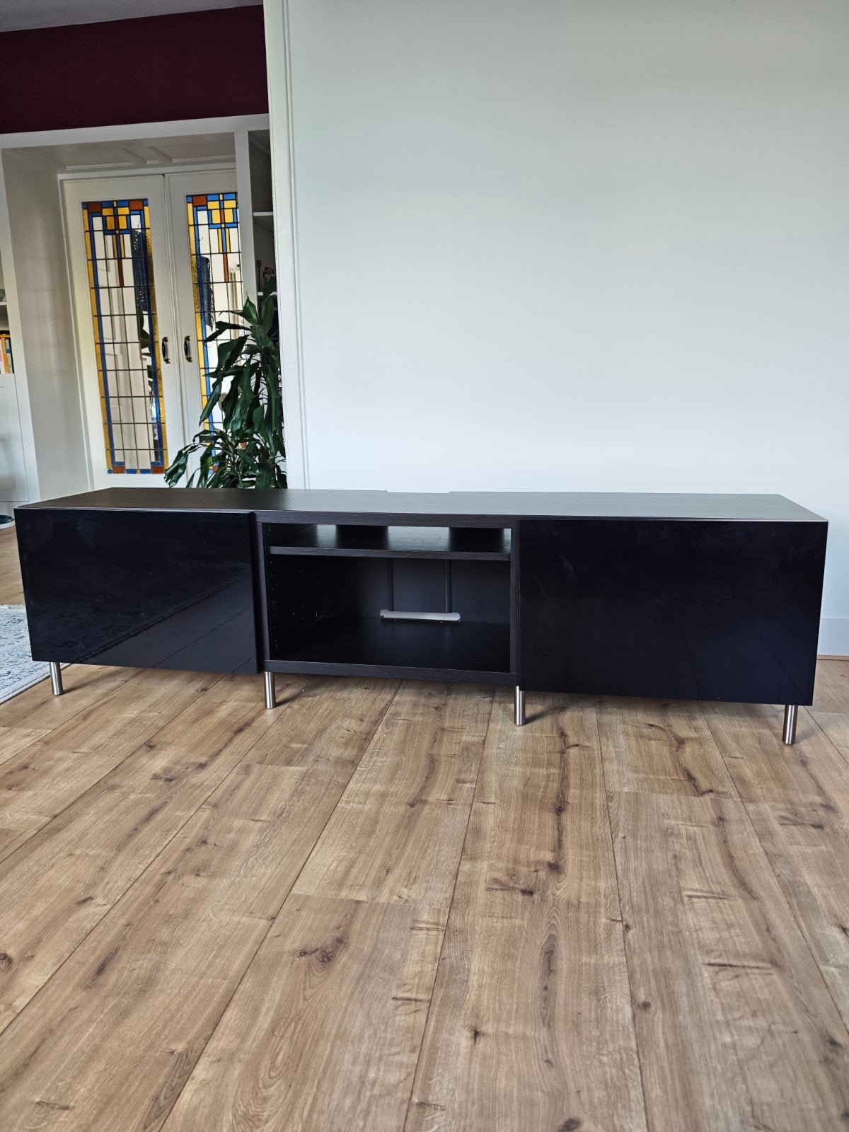 TV meubel zwart 180cm (Ikea Besta), Ophalen, 150 tot 200 cm, Zo goed als nieuw, Minder dan 100 cm