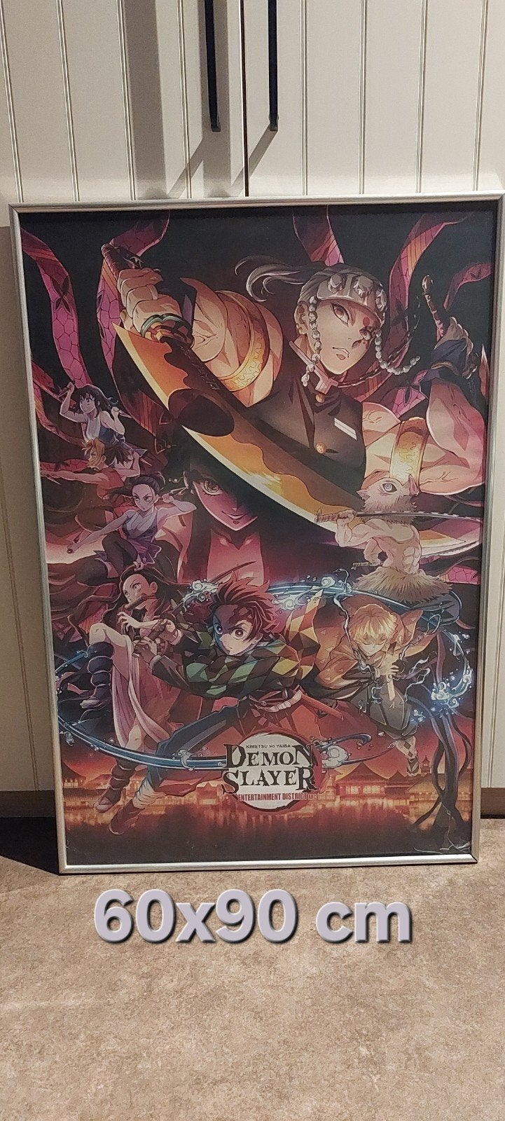 Demon Slayer poster, ingelijst, Ophalen, Rechthoekig Staand, Met lijst, Deurposter of groter