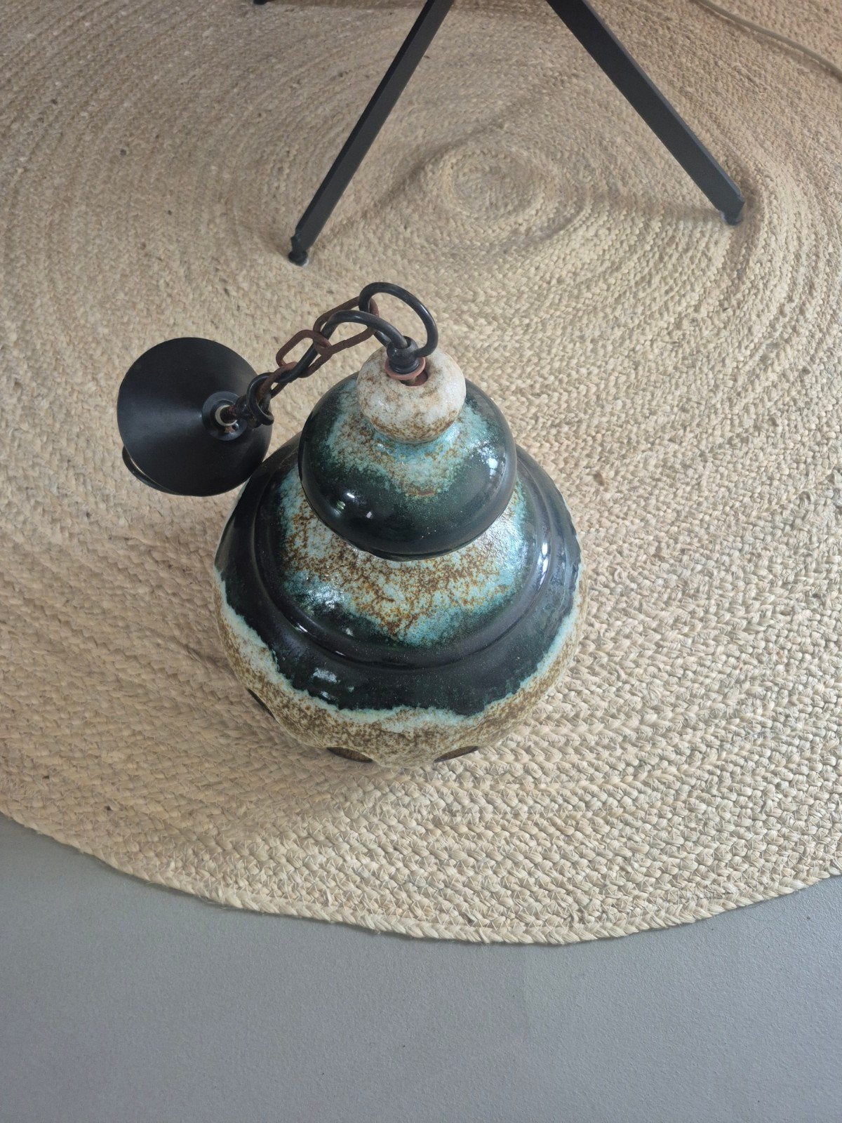 Vintage keramische hanglamp - uniek design, Huis en Inrichting, Lampen | Hanglampen, Overige materialen, Gebruikt, 50 tot 75 cm