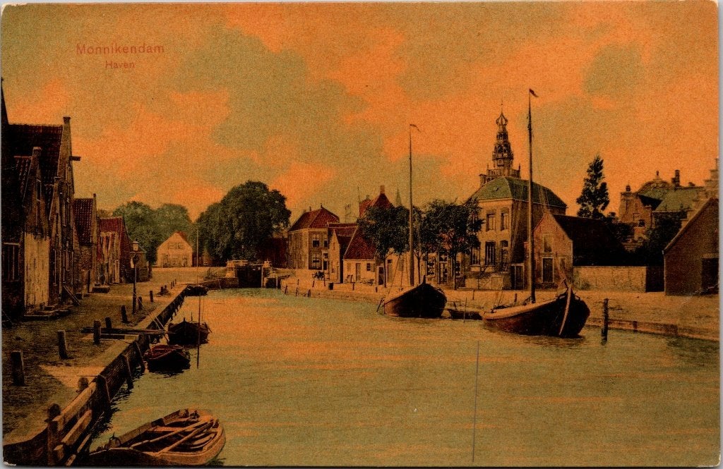 Monnickendam - 12 oude ansichtkaarten, Verzamelen, Ansichtkaarten | Nederland, Verzenden, 1960 tot 1980, Gelopen, Noord-Holland