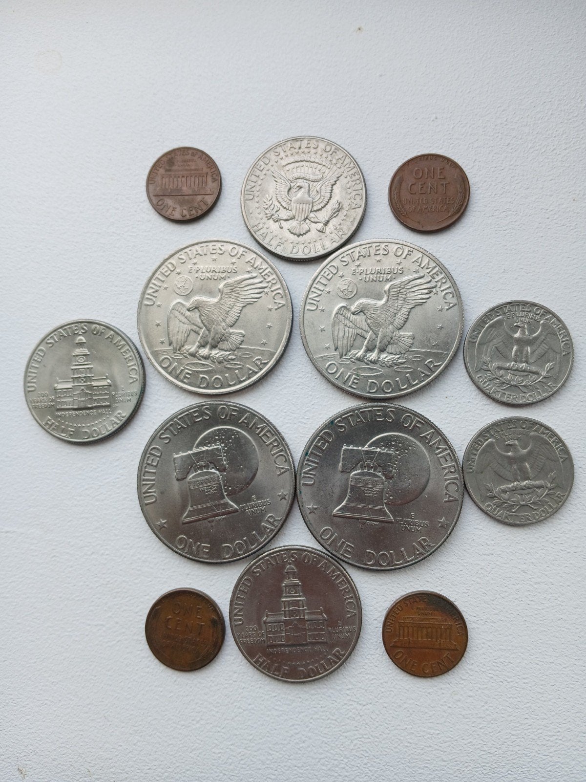 Amerikaanse munten set - Eisenhower Dollars, Half Dollars, Ophalen of Verzenden, Setje