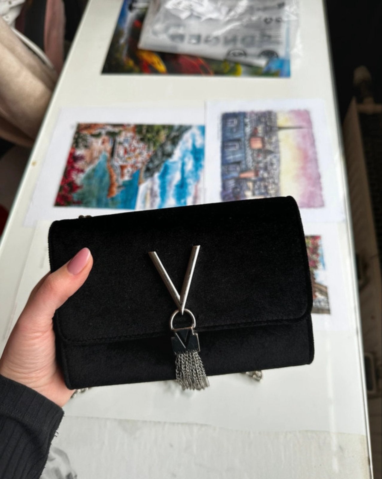 Valentino Bags Divina schoudertas zwart - zo goed als nieuw, Ophalen of Verzenden, Zo goed als nieuw, Zwart, Avondtasje