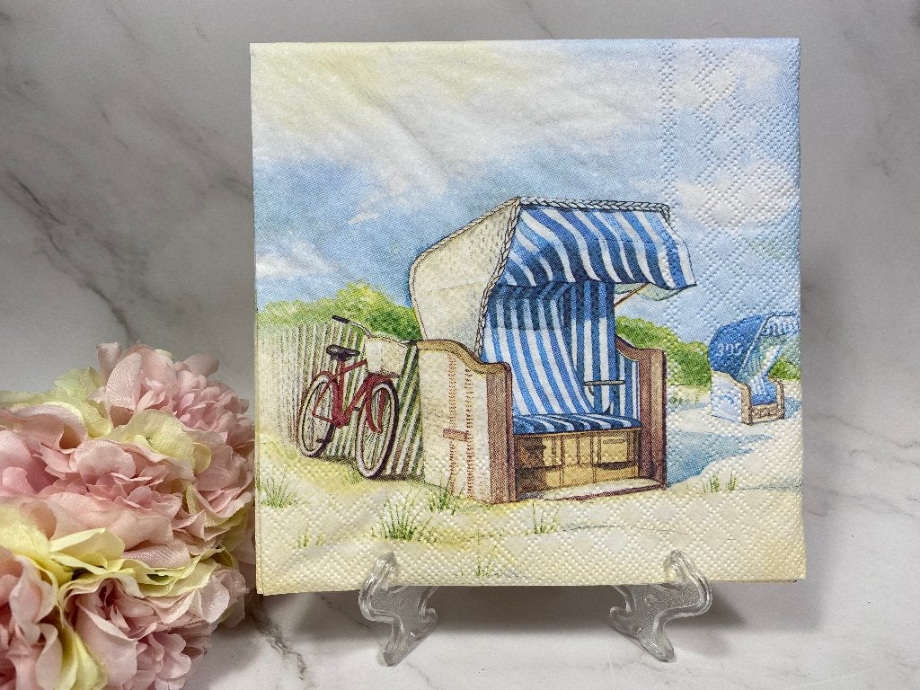knutsel servet strand stoel fiets zomer decoupage 365, Ophalen of Verzenden, Nieuw, Knutselmateriaal