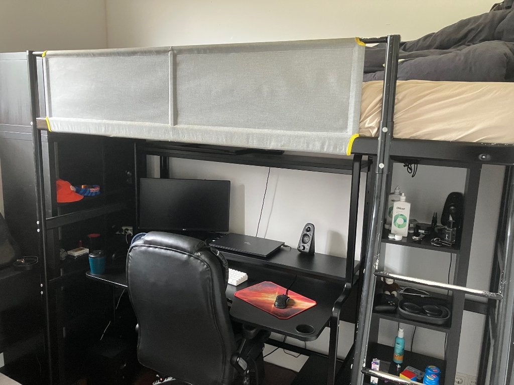 Vitval hoogslaper zwart met matras nette staat, Ophalen, Zo goed als nieuw, Hoogslaper