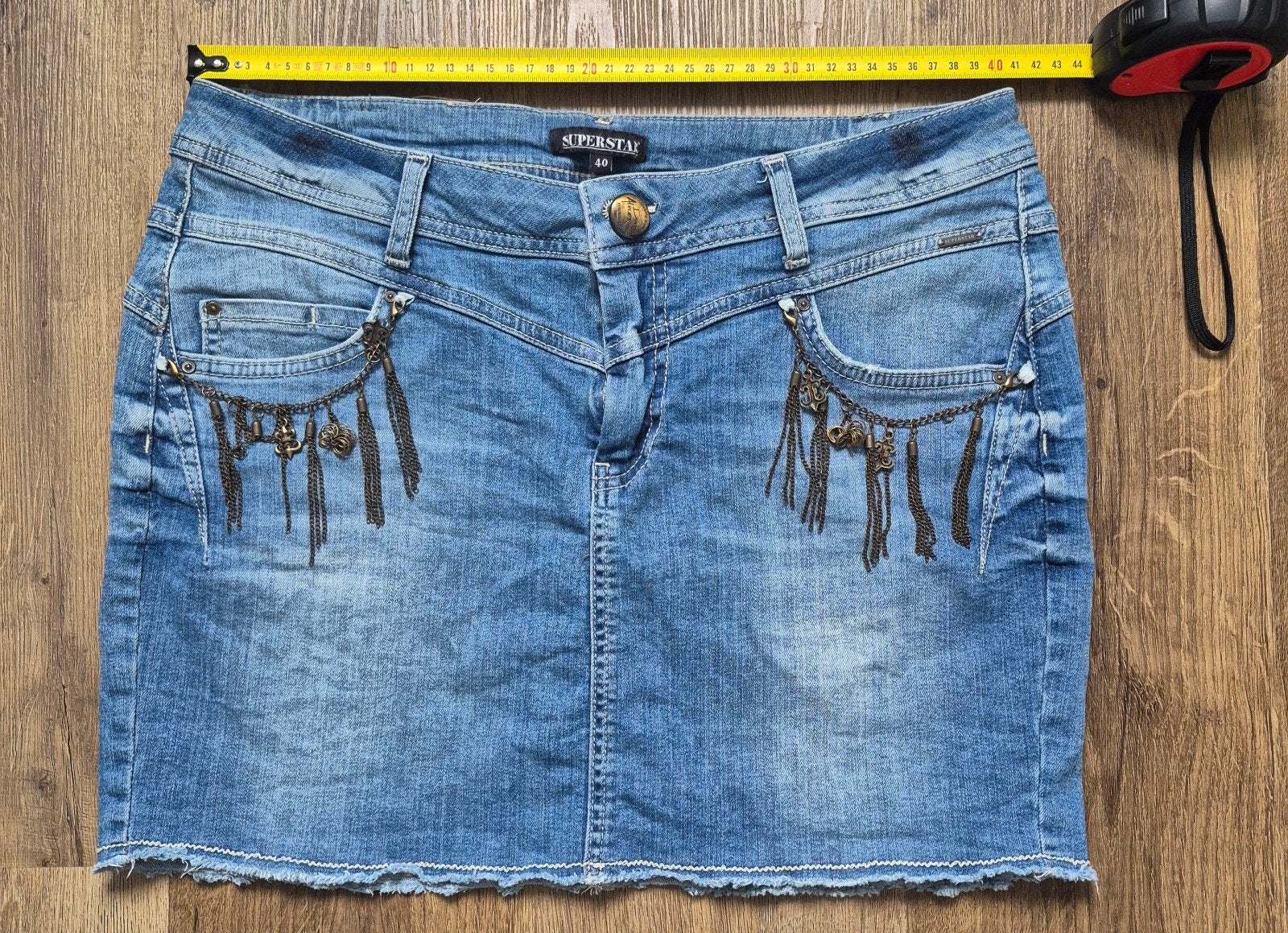 Superstar Jeans Rokje Maat M met Kettingdetails, Kleding | Dames, Rokken, Maat 38/40 (M), Blauw, Ophalen of Verzenden, Zo goed als nieuw
