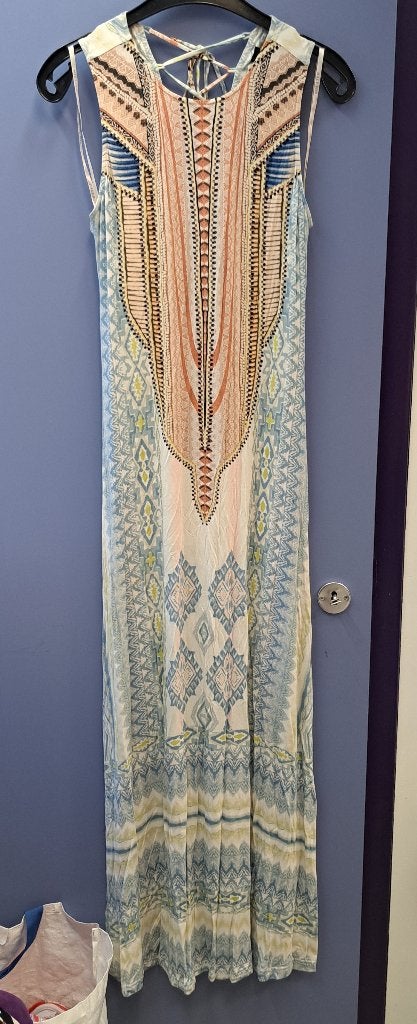 Hale Bob maxidress lange jurk pastel tinten boho S nr 45722, Blauw, ., Hale Bob, Ophalen of Verzenden