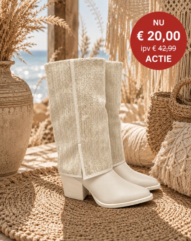 Beige Flappen laars Maat 37, Hoge laarzen, Beige, Nieuw, Ophalen of Verzenden