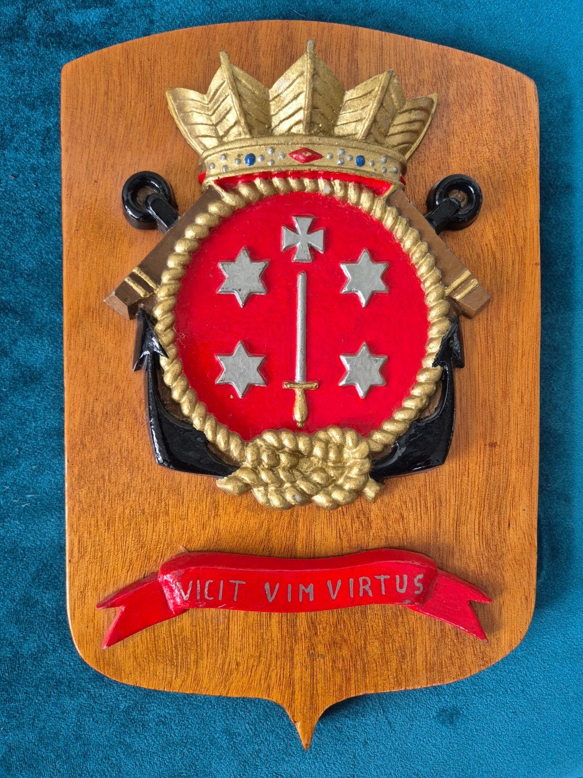 Wapenschild Hr. Ms. Haarlem M853, Ophalen of Verzenden, Marine, Nederland, Embleem of Badge