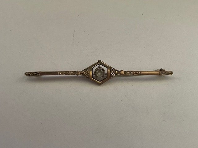 Art Deco Bar Broche, Ophalen of Verzenden, Overige materialen, Broche