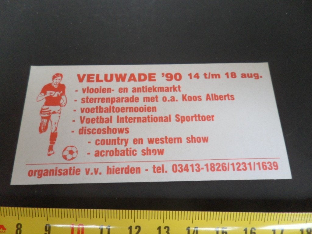 sticker V.V. HIERDEN  VELUWADE '90  KOOS ALBERTS Voetbal*, Verzamelen, Ophalen of Verzenden, Zo goed als nieuw