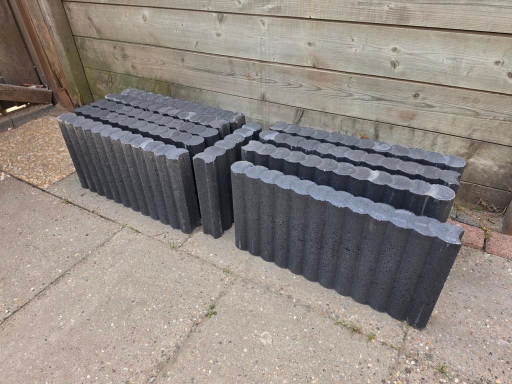 Nieuwe palissades / rondoband, 24x50cm, tuintegels, beton, Tuin en Terras, Ophalen, Nieuw, Border, Beton