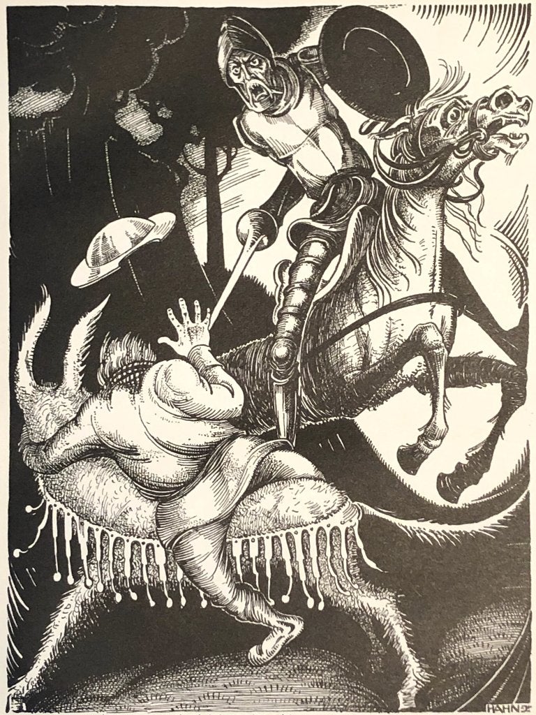 Albert Hahn jr. (1894-1953) Hoogdruk 'Don Quijot' 1930, Antiek en Kunst, Ophalen of Verzenden