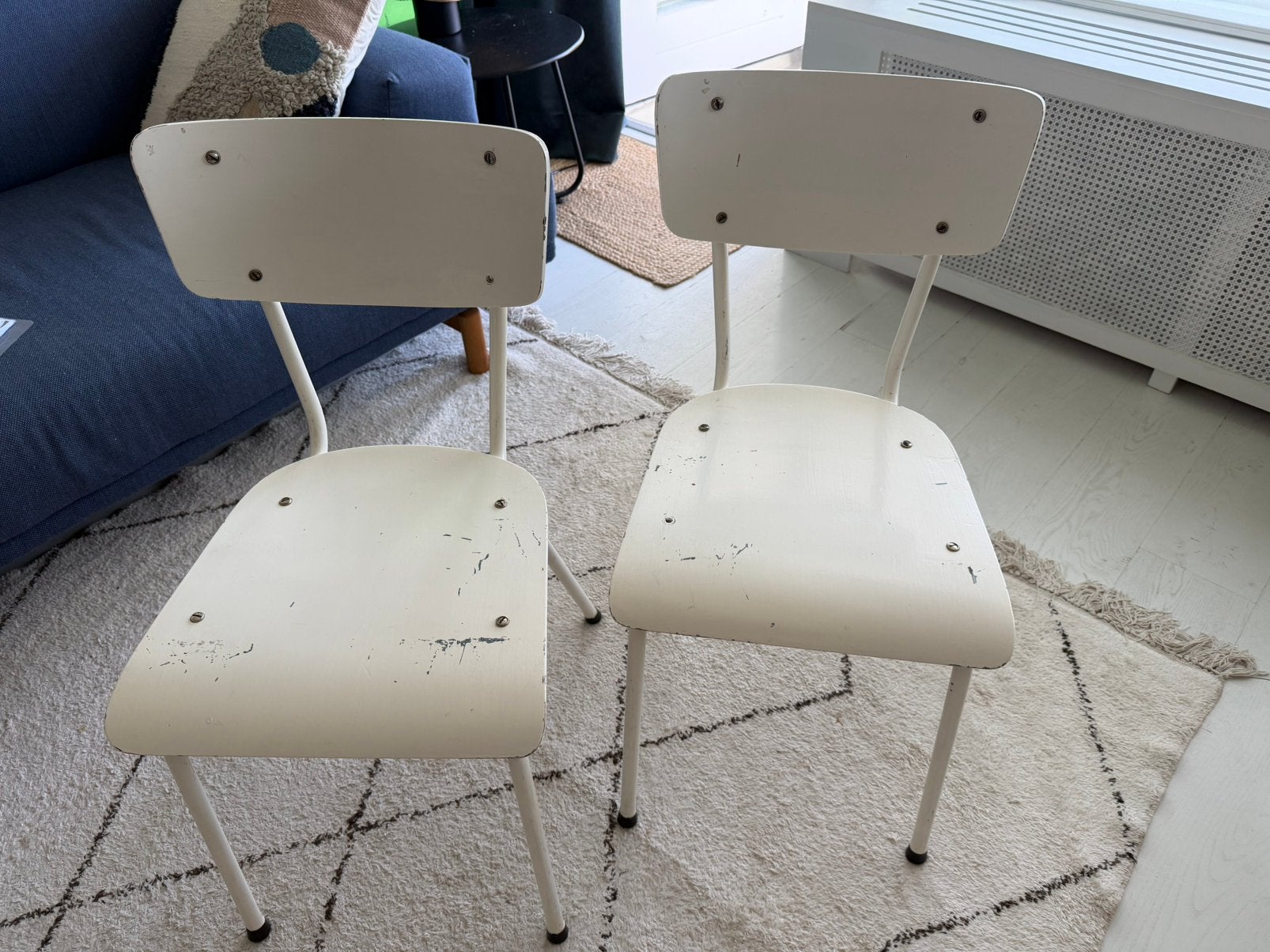 Witte stoelen eetkamer, bureau, school, Huis en Inrichting, Ophalen, Zo goed als nieuw, Wit, Twee