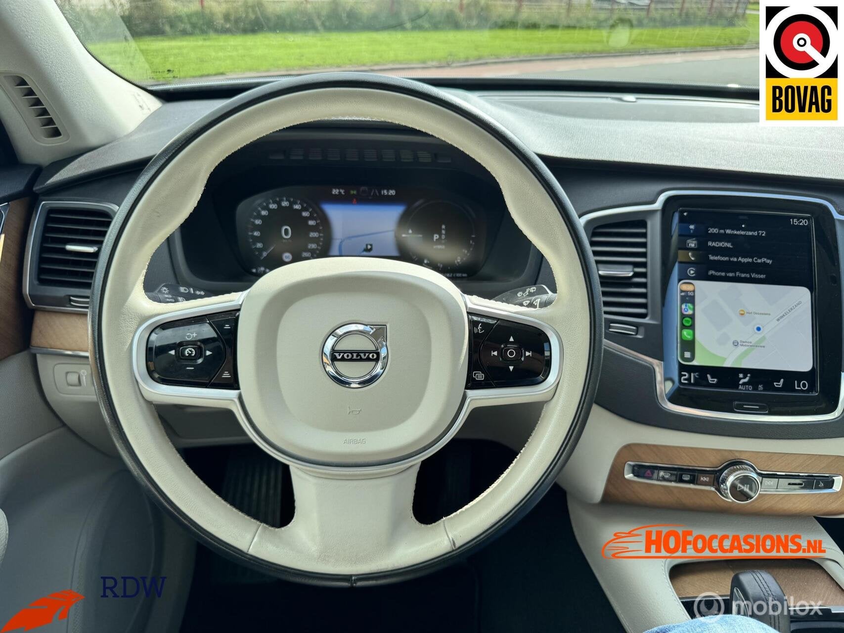 Volvo XC90 2.0 T8 Recharge AWD Inscription 7 PERS / TREKHAAK, Auto's, Dealer onderhouden, 4 cilinders, 7 stoelen, Wit