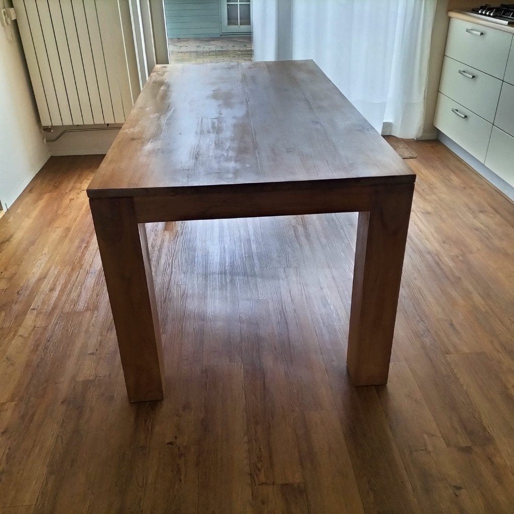 Prachtige massief houten eettafel, Huis en Inrichting, Ophalen, Gebruikt, 50 tot 100 cm, 150 tot 200 cm