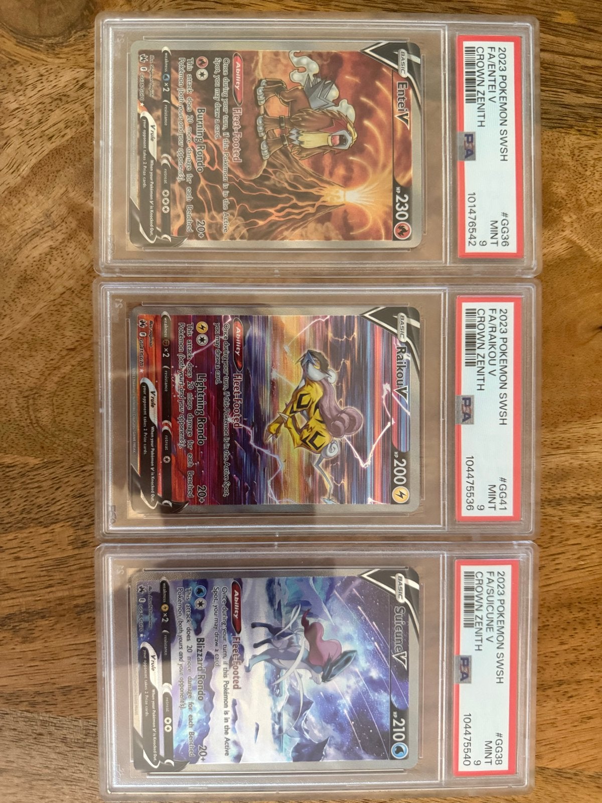 PSA 9 Pokémon Crown Zenith raikou suicune & entei, Verzenden, Nieuw, Meerdere kaarten