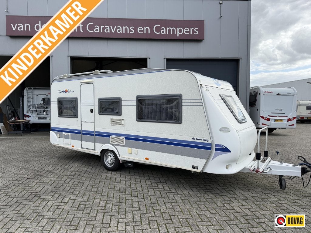 Hobby De luxe Easy 495 UK Kinderkamer, Caravans en Kamperen, Overige typen, Rondzit, Hobby, Bedrijf