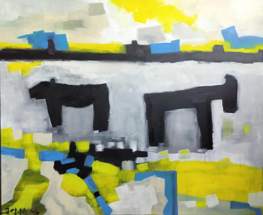 100 x 120 schilderij de Baarch en de Bok Friesland Fries, Ophalen