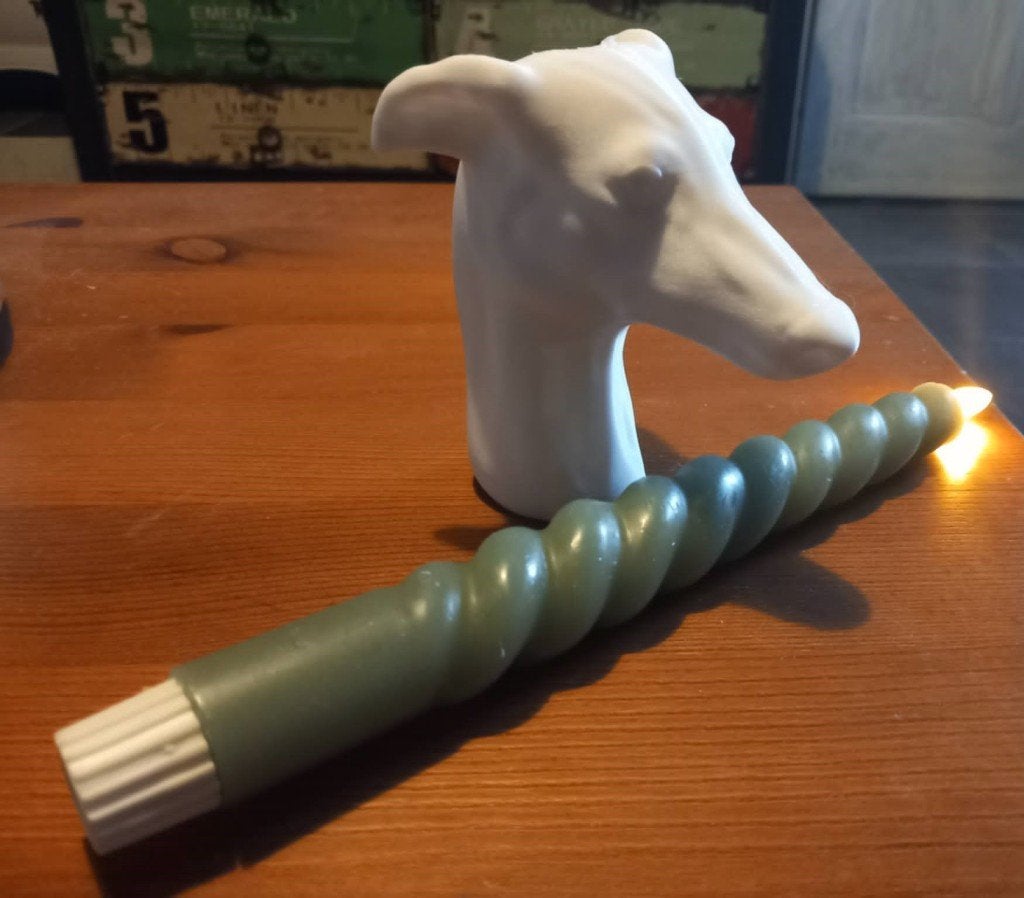 Witte Kandelaar/Vaasje Galgo/Greyhound, Kunststof, Verzenden, Nieuw, 11 cm