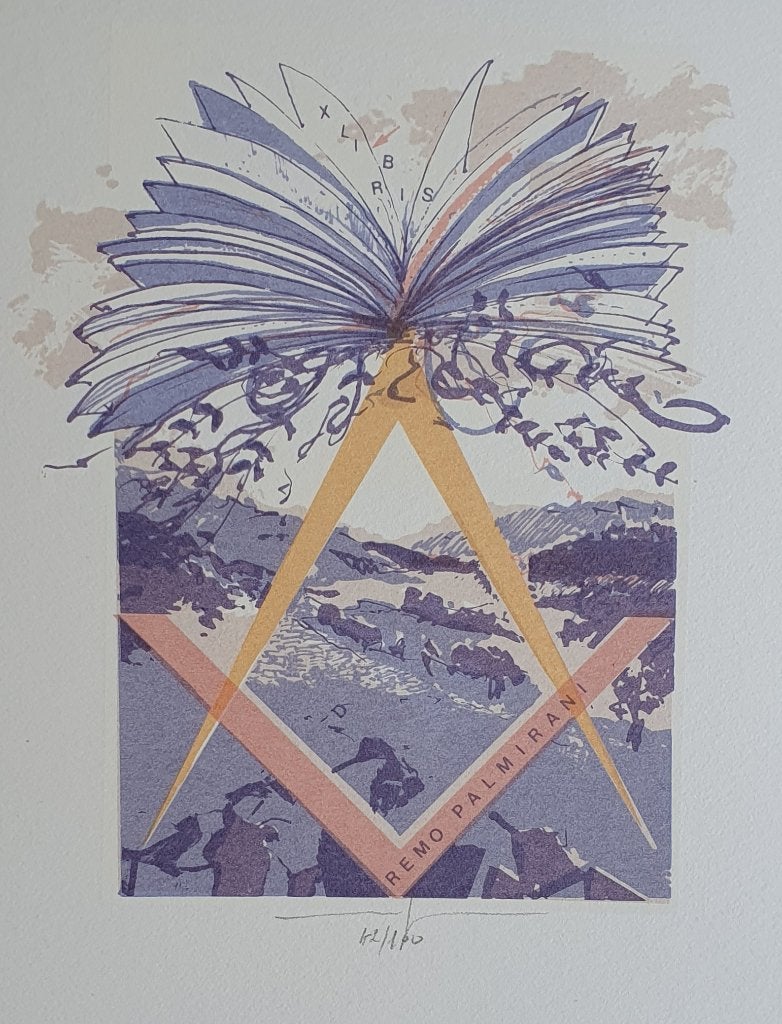 Exlibris /Ex libris M. Baeyens, boek op vrijmetselaarsteken, Verzenden
