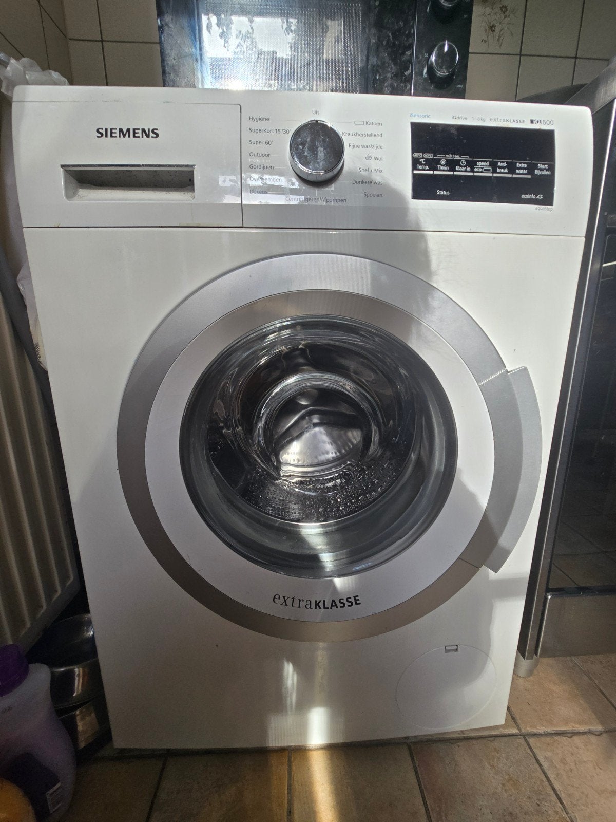 Siemens extraKlasse WM1560 voorlader wasmachine, Ophalen, Gebruikt, Voorlader, Kort programma