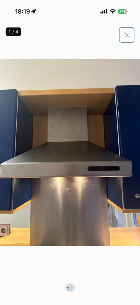 RVS Afzuigkap - Gebruikt, Goede Staat, Wandschouwkap, Ophalen of Verzenden, Zo goed als nieuw, Vrijstaand