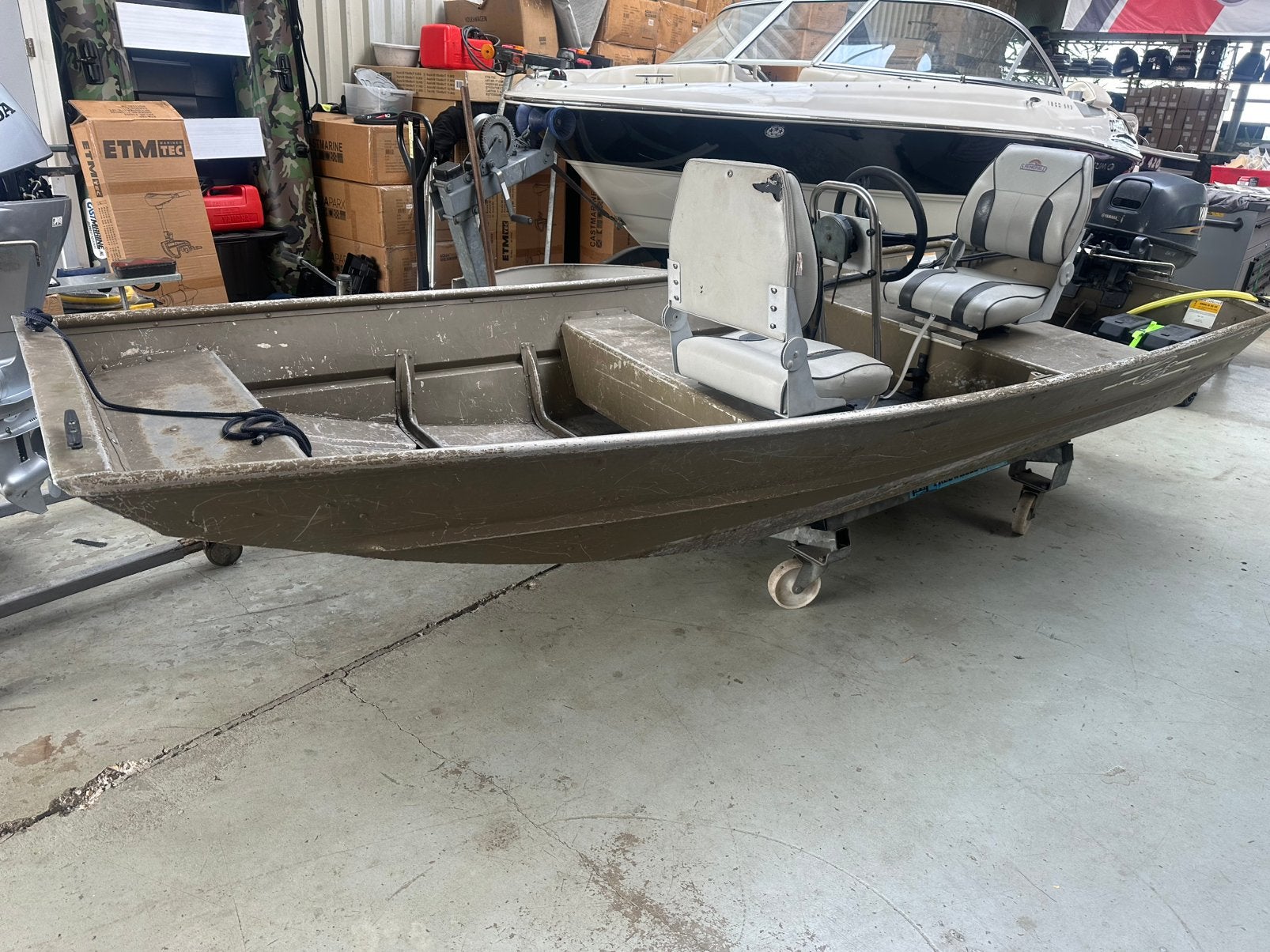 Mooie alumacraft / yamaha G3 platbodem . Yamaha 15 pk 4 takt, Overige merken, Gebruikt, Viertaktmotor, Aluminium