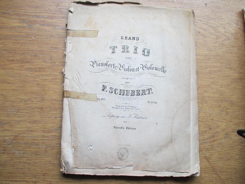 Schubert-grand trio - piano+viool+ cello, Gebruikt, Klassiek, Ophalen of Verzenden, Artiest of Componist