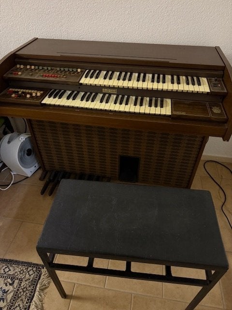 Vintage Eminent Solina orgel met 2 klavieren en bankje, Ophalen, Gebruikt, 2 klavieren, Orgel