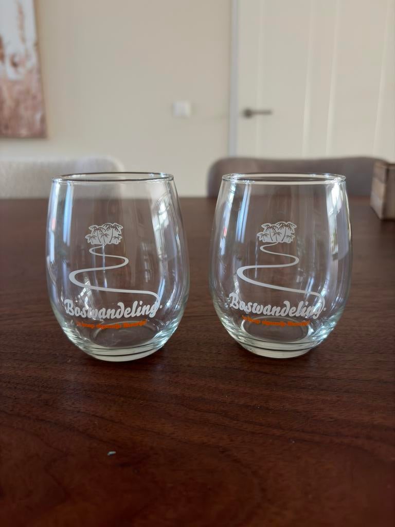 Boswandeling glazen, onbeschadigd, Verzamelen, Glas en Borrelglaasjes, Ophalen of Verzenden, Zo goed als nieuw, Overige typen
