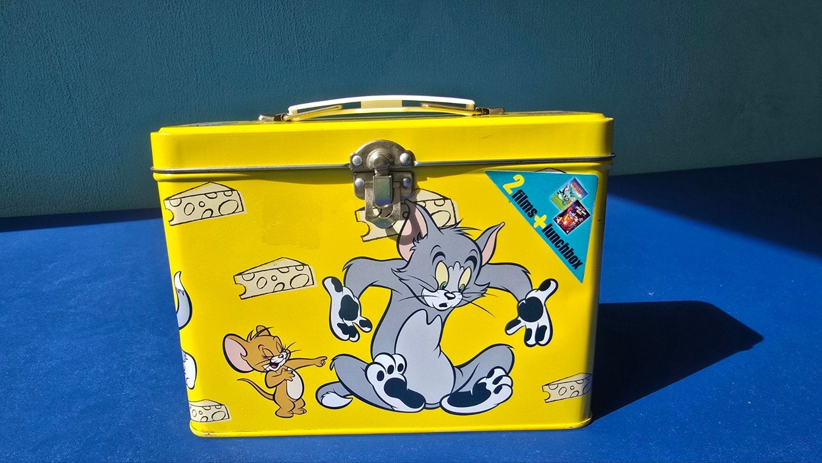 Vintage Tom & Jerry Metalen Lunchbox met Binnenbak / Blik, Ophalen of Verzenden, Gebruikt