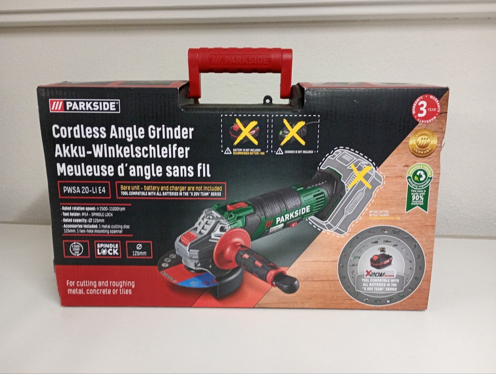 Nieuwe Parkside Gereedschapskoffer haakse slijper 20 v- Leeg, Doe-het-zelf en Verbouw, Ophalen of Verzenden, Nieuw