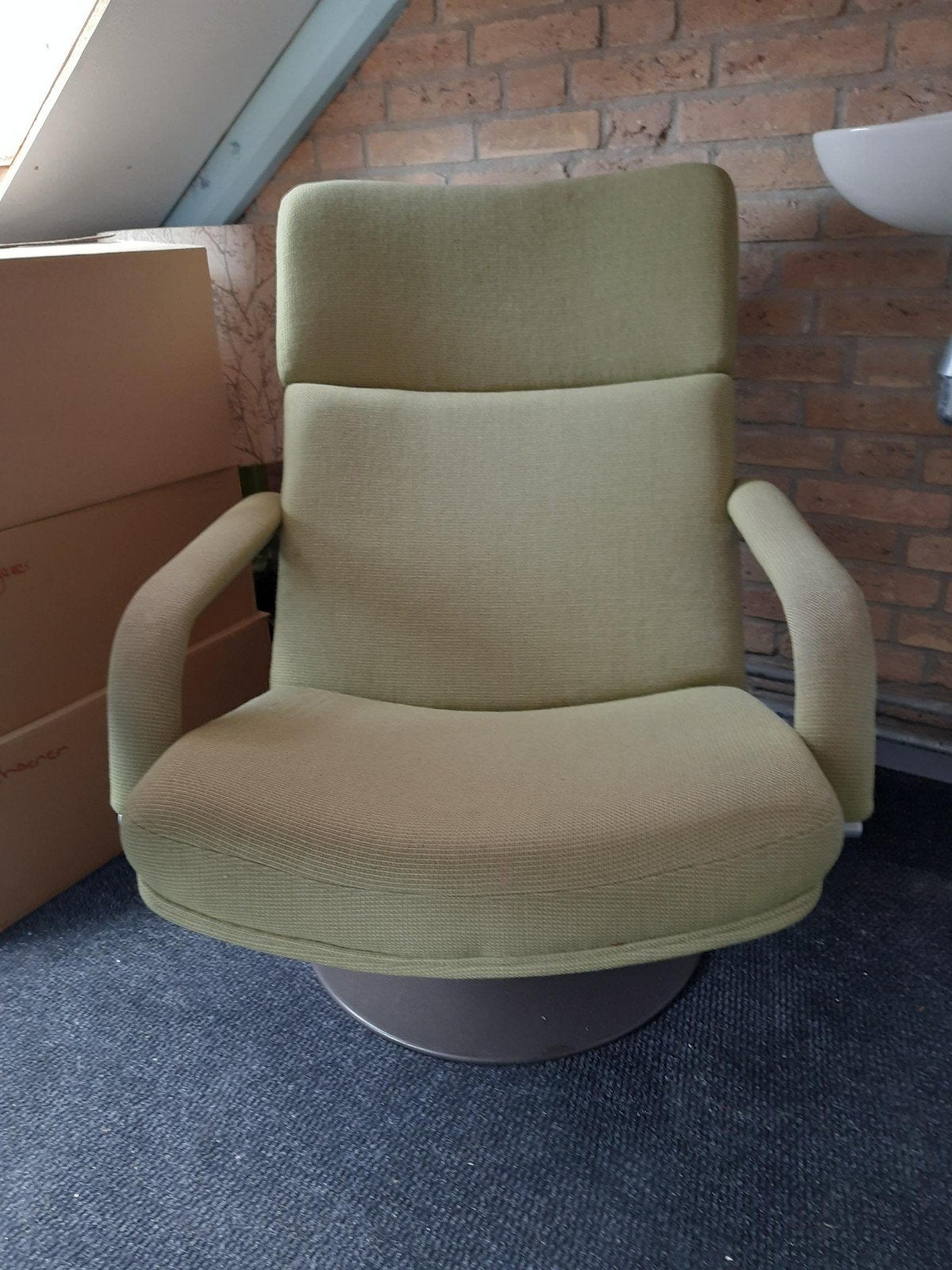 Artifort Geoffrey Harcourt fauteuil - Groen, Huis en Inrichting, Ophalen, Gebruikt, Overige kleuren, Design, Modern, Vintage