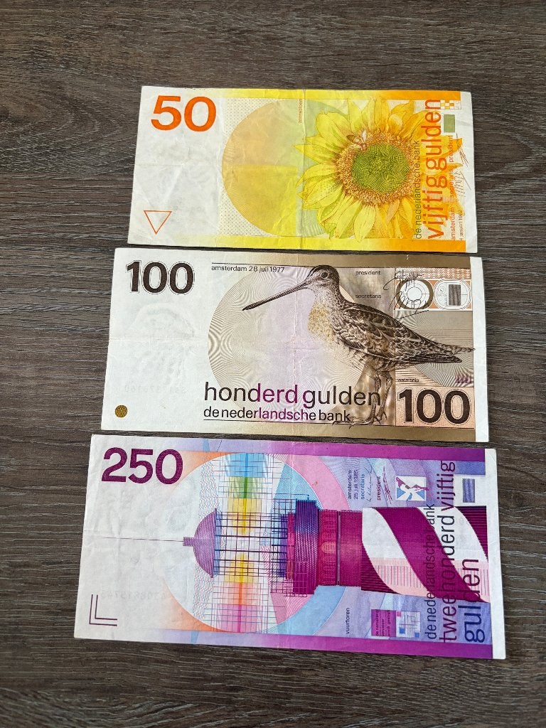 Set biljetten 50, 100 en 250 gulden (1977 - 1985), Ophalen of Verzenden, 250 gulden