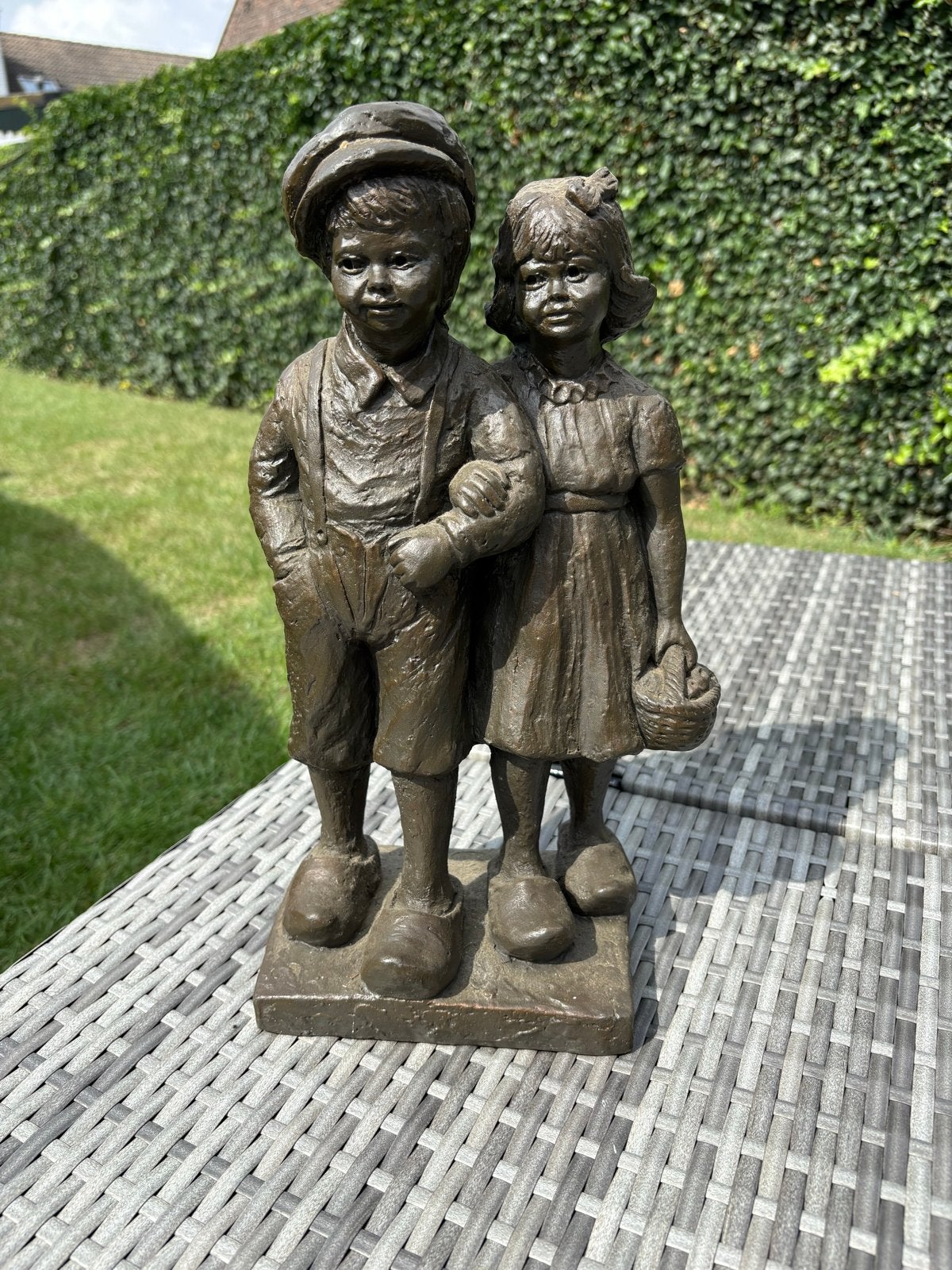 Prachtige set van 3 bronzen beelden – Geert Kunen, Antiek en Kunst, Ophalen, Groep mensen, Brons, Beeld