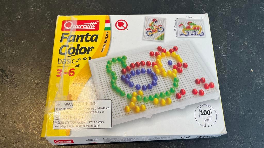Quercetti FantaColor Basic 100 pinnetjes - Zo goed als nieuw, Ophalen of Verzenden, Zo goed als nieuw, Bouwen