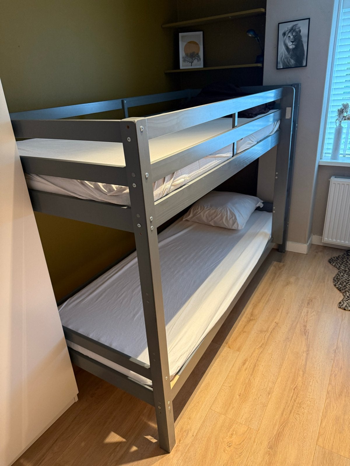 Stapelbed met uitschuifbaar 3e bed - Zeer stevig hout, Ophalen, Gebruikt, Minder dan 160 cm, Overige maten