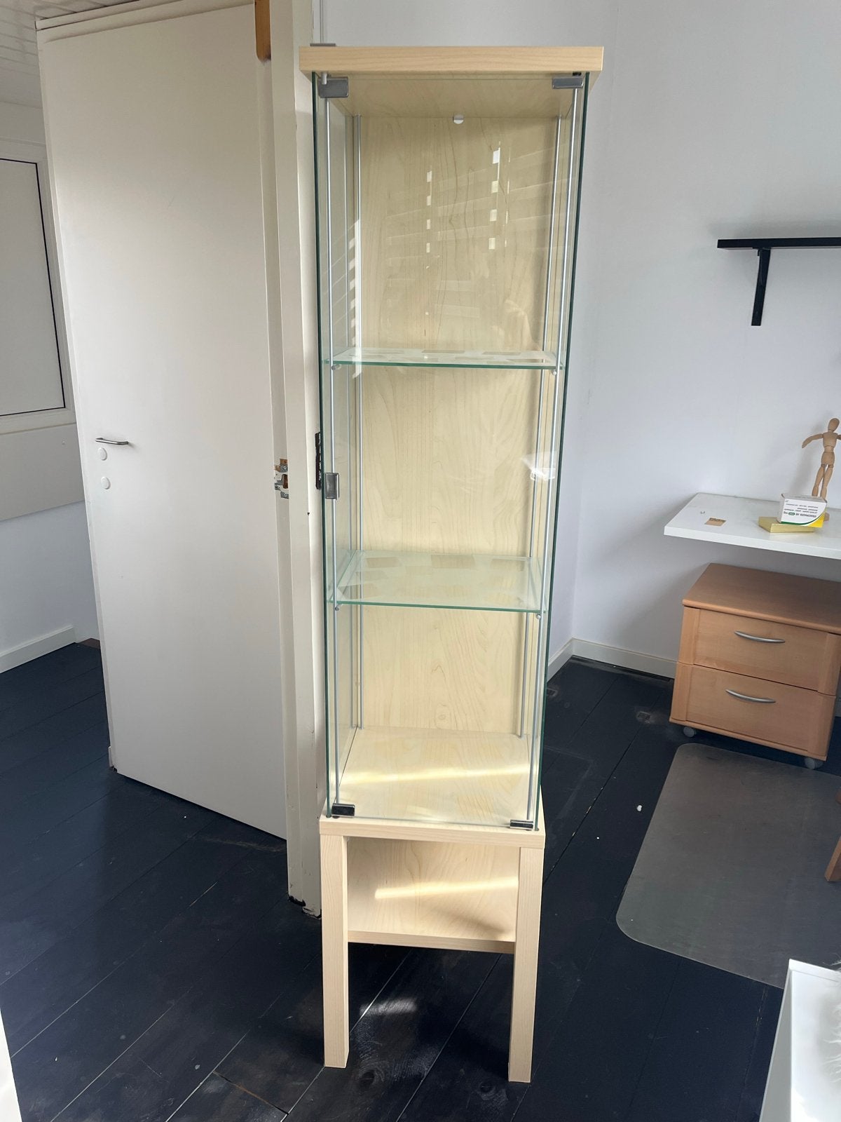 Glazen Vitrinekast - prijzenkast, Huis en Inrichting, Ophalen, Minder dan 50 cm, Gebruikt, Overige houtsoorten