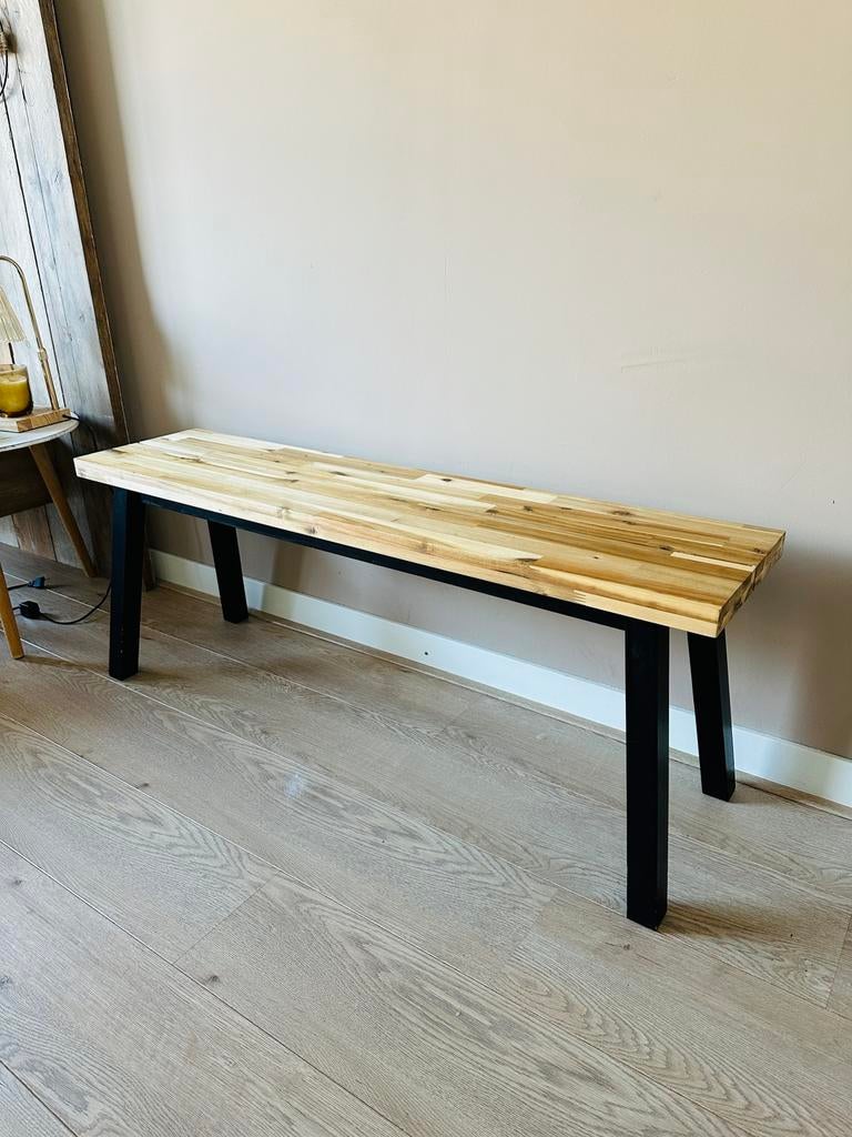 Houten Bankje - Ikea Skogsta, Ophalen, Zo goed als nieuw, Hout