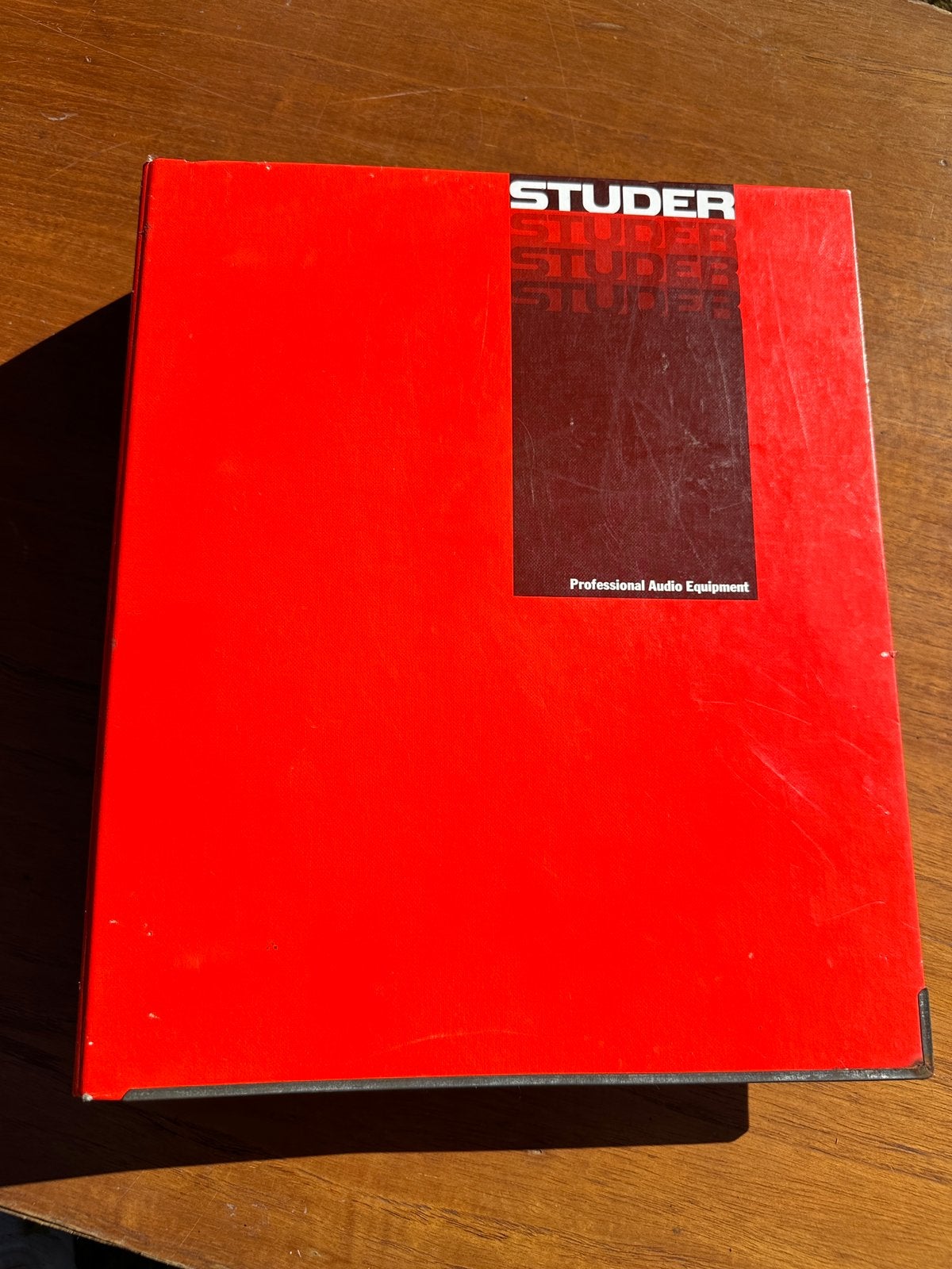Studer 961/962 orginele manual, Ophalen of Verzenden