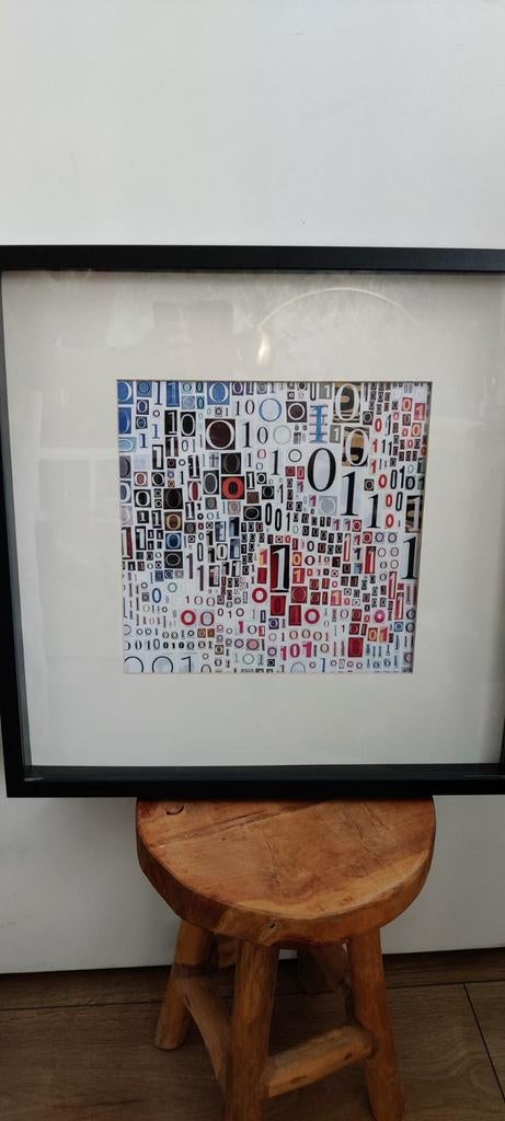 IKEA FJÄLLSTA Lijst met binaire code print, Huis en Inrichting, Woonaccessoires | Schilderijen, Tekeningen en Foto's, Gebruikt