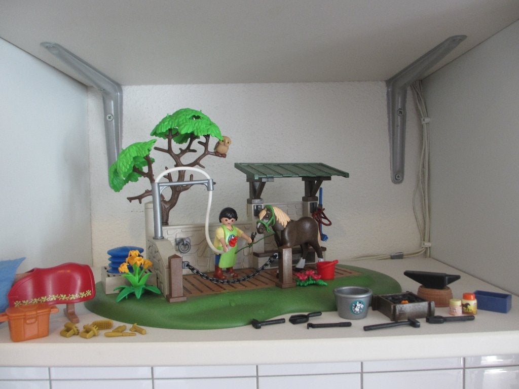 Playmobil paarden wasplaats, Gebruikt, Gebouw, Complete set, Ophalen of Verzenden