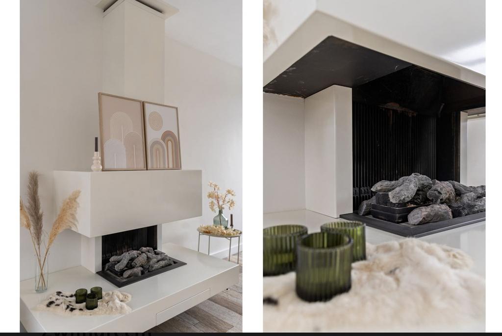 Moderne Gashaard met Schouw - Stijlvol en Functioneel, Huis en Inrichting, Haarden, Ophalen, Gebruikt, Inbouwhaard, Gashaard