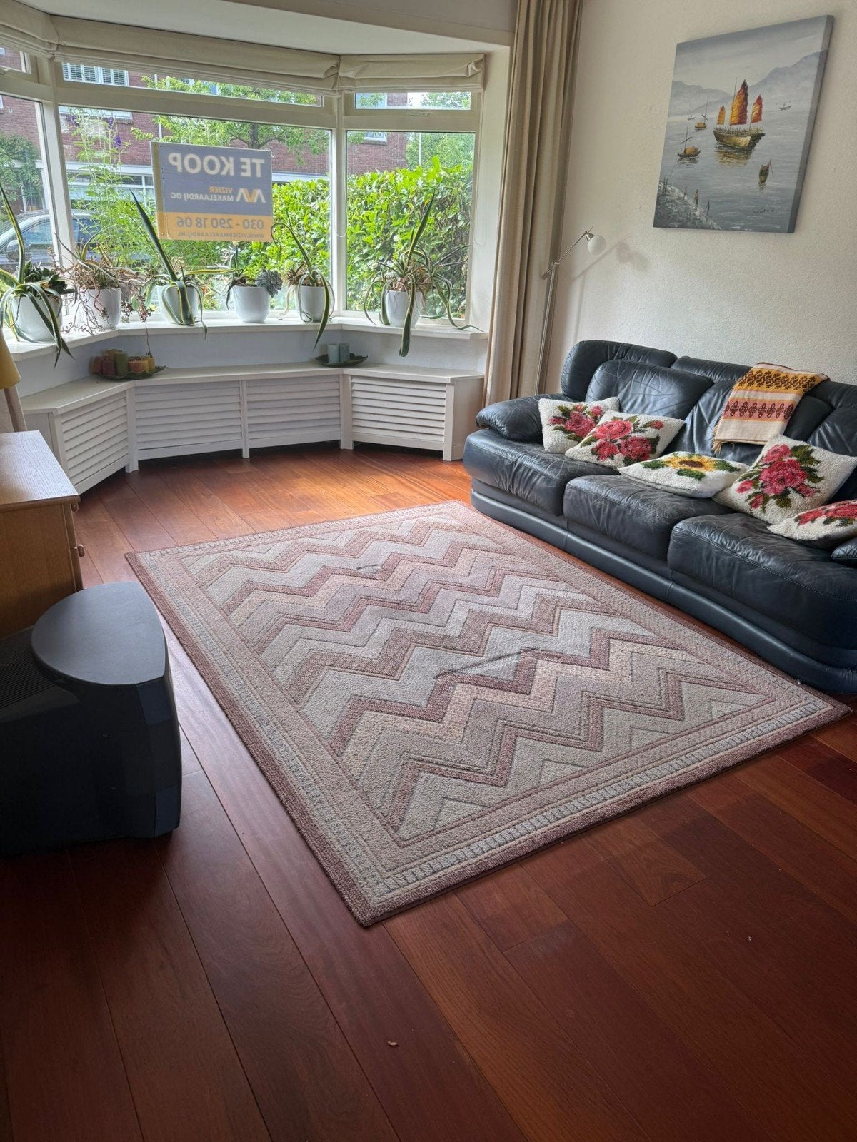 Massief hardhouten Jatoba vloer - ca. 40m2, Ophalen, Gebruikt, Vloerdelen of -planken, 10 m² of meer